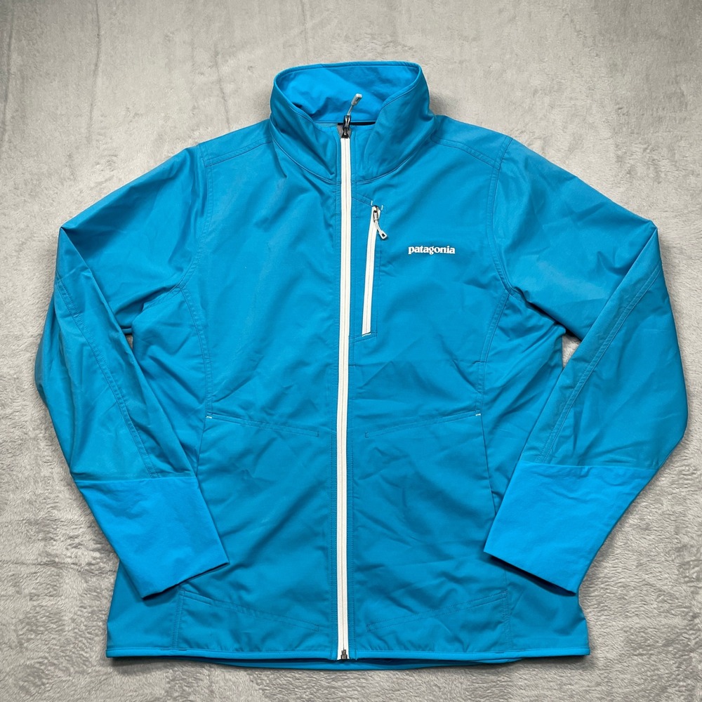 Patagonia Softshell Jacket Women XL Blue Full Zip Technical Outdoor Layer